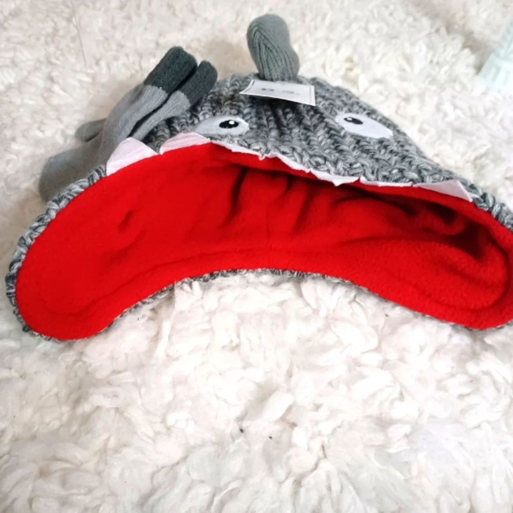 P.S. From Aeropostale Beanie with Mittens One Size  Gray